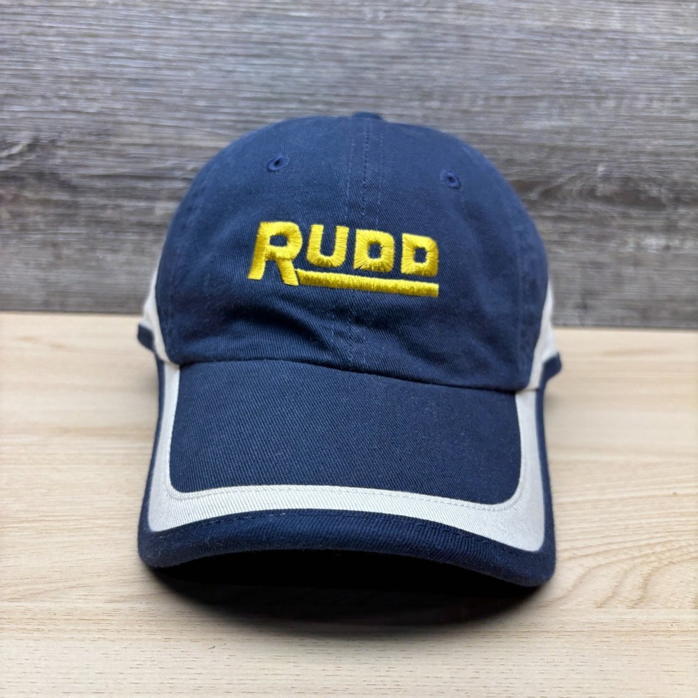 Rudd Equipment Company Hat Cap Strap Back Blue White Heavy Machinery Promo Logo
